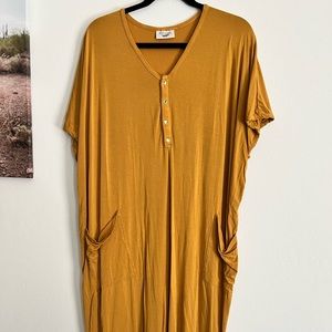 Dwell & Slumber mustard cocoon dress